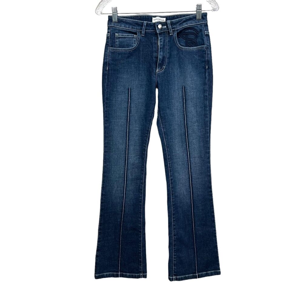 Sonia Rykiel Paris Womens Jeans Bootcut 5 Pocket Zip Fly Mid Rise Blue Sz 34*